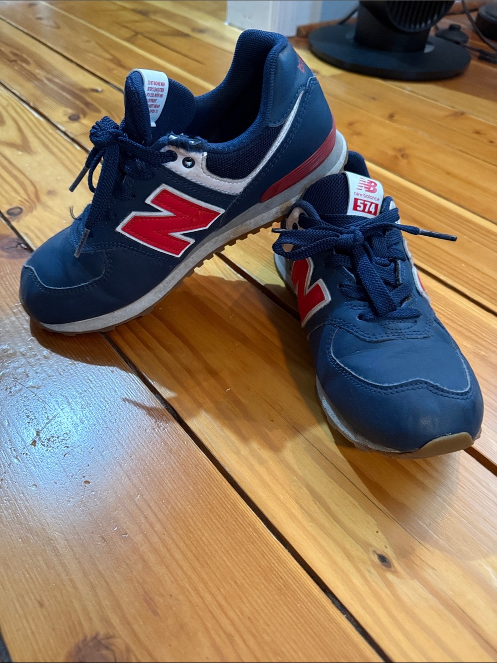 New Balance Kids Navy and Red Sneakers